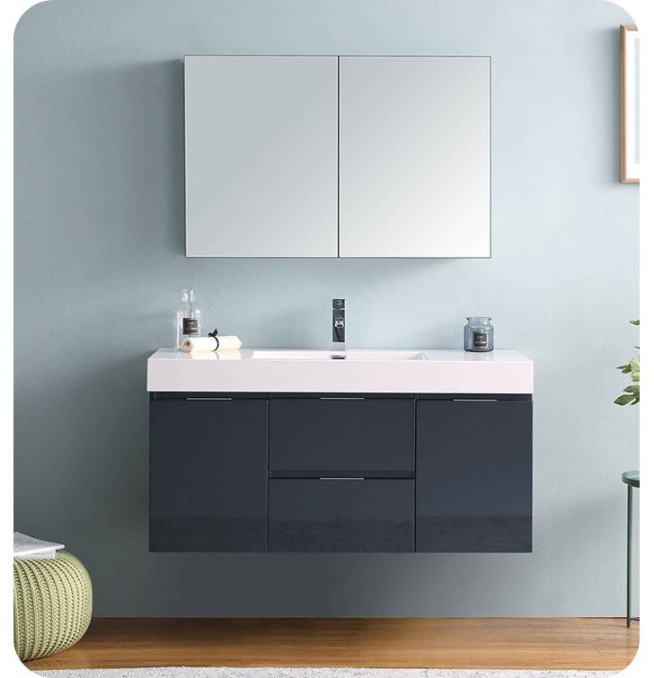 Fresca Senza Valencia 48" Wall Mounted Single Bathroom Vanity Set